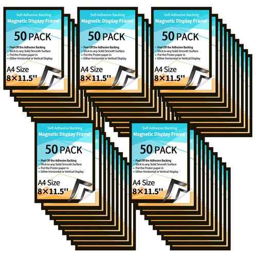 32 Pieces 8 x 11.5 Inch Magnetic Sign Holder Magnetic Display Frame Self Adhesive Display Frame Magnetic Double Sided Picture Frames A4 Notice Window Sign Holder for Refrigerator Office Door Glass