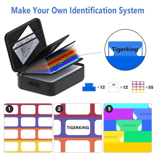 TIGERKING Fire Proof Document Safe Box with Lock and Handle – Fireproof Document Box Organizer with Hard Shell, Portable Fireproof Safe for Home Documents, Certificates, Laptop, and File Storage-Black