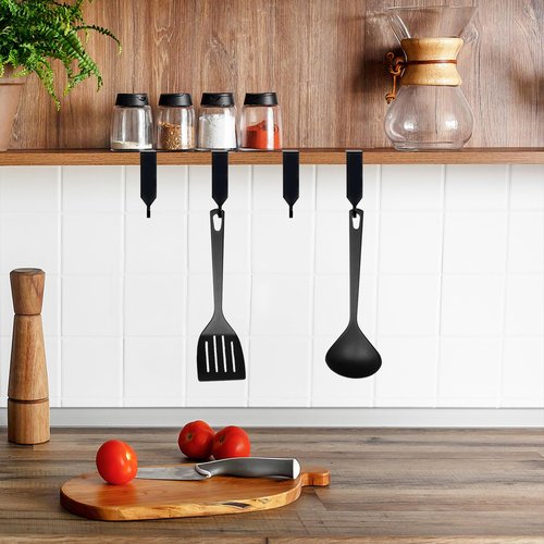 SUMERSHA 4-Piece Over The Door Hooks - Metal Cubicle Wall Hooks, Office Cubicle Hangers, Whiteboard Hanger, Black