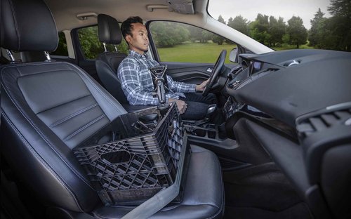 AutoExec AUE80011 Milkcrate with Phone Mount for Organizing Your Vehicle