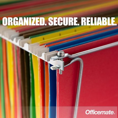 Officemate Hanging File Frame - Adjustable Letter Size (14 to 18 Inches) - Silver, 2 Count