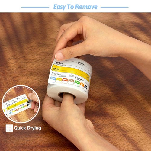Restaurant Quality Shelf Life Food Rotation Labels Vinyl, 2” x 3” Self-Adhesive Removable Freezer Food Labels, Perfect for Reusable Containers, Easy to Remove, Food Safety Date Sticker (10 PCS)
