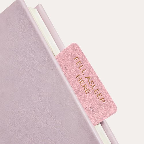 Fell Asleep HERE Leather Bookmark Set - 6 Light Color Bookmarks for Women & Book Lovers