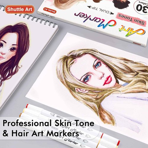 Shuttle Art Markers Bundle - 88 Colors + 30 Skin Tones