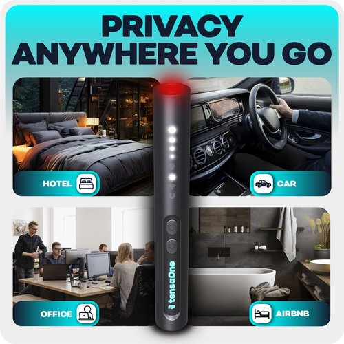 TensaOne Hidden Camera Detectors – Small Anti Spy Audio Video GPS Tracker RF Detector for Wireless Cameras and Cars Tracking Device - Mini Travel Pen for Finding Spying Voice Recorder Bug Devices