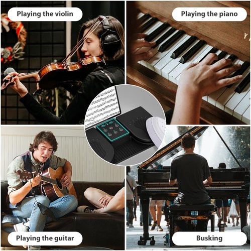 Doohoeek Backlit Page Turner Pedal Wireless for iPads Tablets Phones, Rechargeable Universal Foot Pedal with 7-Color Backlit & Sensitive Pedals for Playing Instruments or Prompting