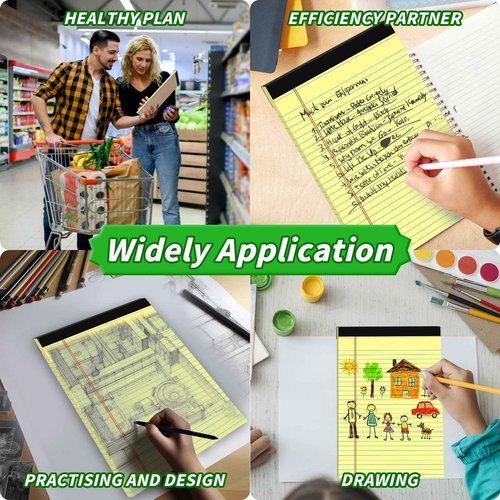 48 Pack Legal Pads Bulk,5 x 8 Inch White Notepad, Note Pads College Ruled Perforated Memo Pad for Work Study Daily Note Taking List, Lined Writing Pads Memo Refills Notepads for Office Home School