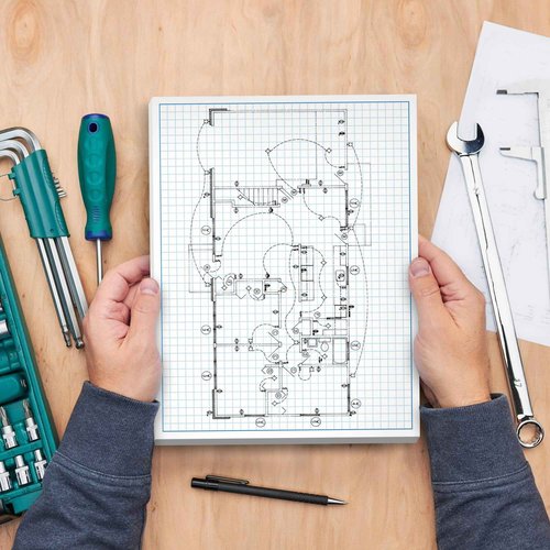 Graph Paper Pad for Blueprint Drawings, Drafting, Engineering Drawing, and Planning - Graph Paper 11x17 Blueprint Quadrille Grid Paper Pads with Blue Lines, High Brightness 50 Sheets (5-Pack)