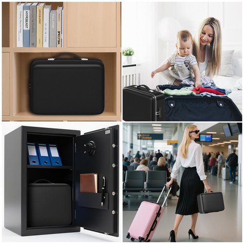 MeisterPro Fireproof Document Box, 5200°F Hard Case Portable File Organizer With Lock, Heat and Pressure-Resistant Design Insulated Safe Storage for Important Documents, Laptop, and Files and More