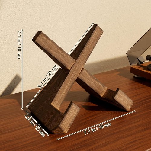 Recximi Vinyl Record Stand - Premium Wood Display for Easy Assembly | 2 Pack Now Playing Holder