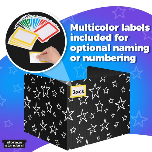 22-Pack Desk Dividers for Students - Star, Durable & Waterproof Plastic Study Carrel Divider, Classroom Folders Teacher Supplies, Easy-to-Clean Plastic Privacy Shield Folder Boards for Student Desks