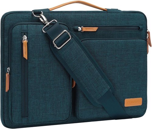 MOSISO 360 Protective Laptop Shoulder Bag - Compatible with 13-13.3 Inch MacBook Pro & More | Teal Green