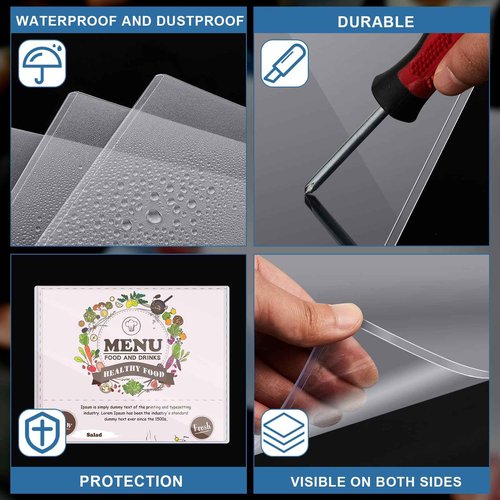 Henoyso 50 Pcs 8.5 x 11 Inch Rigid Print Protectors Clear Hard Paper Heavy Duty Page Sheet Protectors for Document Recipe Card Birth Certificate Photo Poster Holder