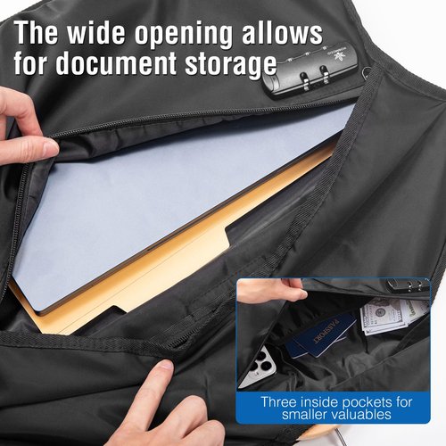 KOSMCCO Lockable Hidden Hanger Diversion Safe - Secret Storage with Pocket for Money & Valuables, Fits Under Clothes, Home Travel Security Safe