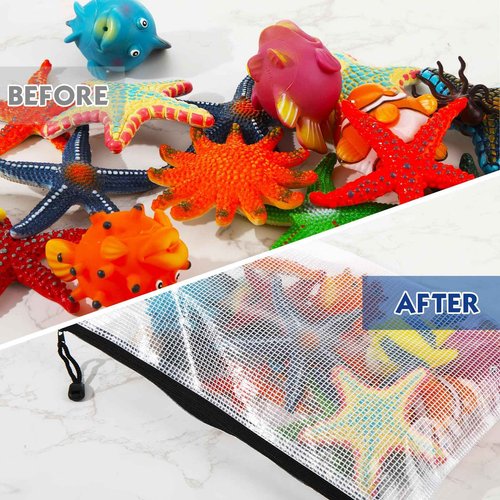 200 Pcs A4 Mesh Zipper Pouch Bulk Waterproof Mesh Zipper Organizer Plastic File Folder Case for School Office Supplies Document Board Games Puzzle(Black)