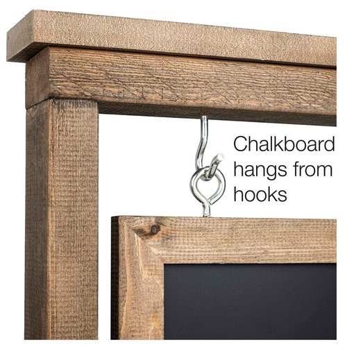 Rustic Handcrafted Chalkboard Sign: Uniquely Designed Wooden Sidewalk Sign Message Board with Double Sided Display. Alternative to A-Frame & Sandwich Board Signs. Use Chalk or Liquid Chalk Markers.