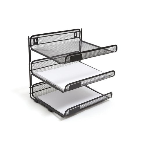 TRU RED Staples TR57556-CC 3 Compartment Wire Mesh File Organizer