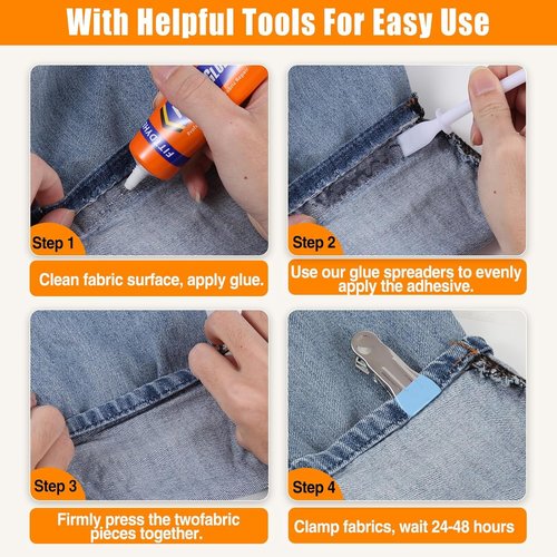 Fabric Glue by Skiennix - Permanent Washable Adhesive for Clothing, Denim & Fabrics | 60ML/2.02oz