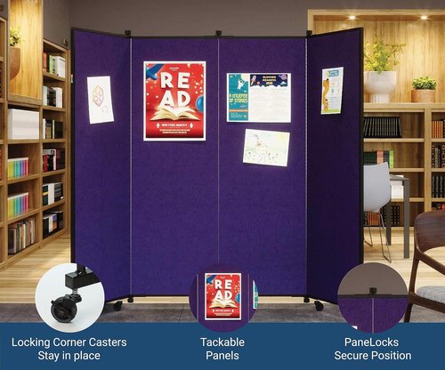 Display Towers - Portable Art Display Panels with Tackable Surface | 6'5" H x 3'1" W - Select Grey Fabric