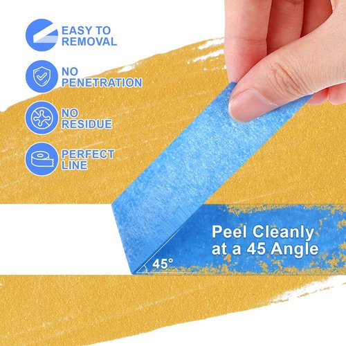 NEOACT 16 Rolls Painters Tape 2 Inch Wide,Multi-Surface No Residue Blue Masking Tape for Walls Painting,Packing,Labeling,DIY Crafts,2 Inch x 55 Yards(880 Yards Total)