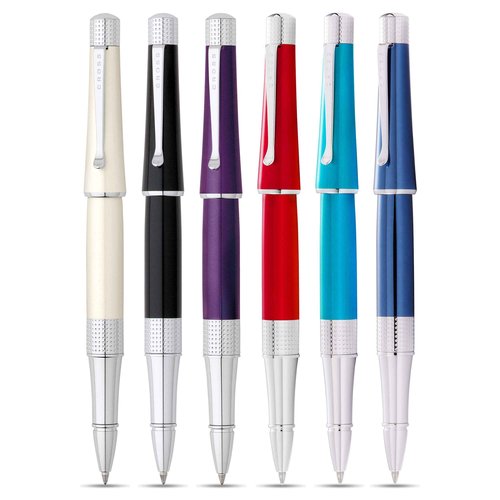Cross Beverly Refillable Gel Ink Rollerball Pen, Medium Rollerball, Includes Premium Gift Box - Purple Lacquer
