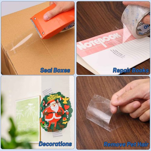 Oleitodh 24 Rolls Clear Packaging Tape Bulk, 3" X 55 yd Shipping Tape Bulk, Total 1320 Yards, 2.7 mil, 3" Core, Heavy Duty Packing Tape Refills for Moving Boxes, Package, Mailing