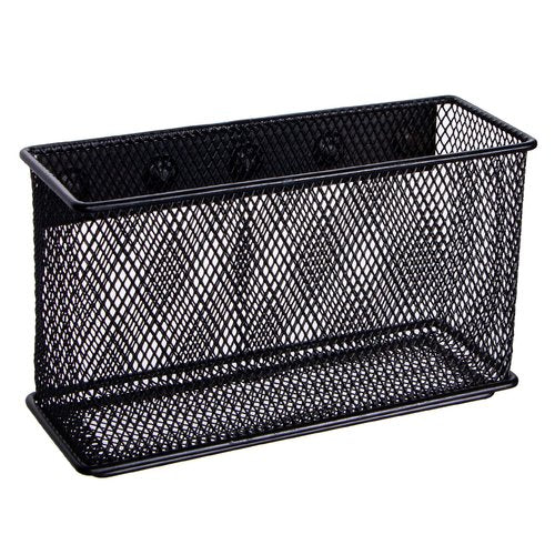 dedoot Magnetic Basket for refrigerator Storage Magnetic Pencil Holder Basket Mesh Black Strong Magnetic Pen Holder for Refrigerator,Whiteboard, Locker, Home and Office Organizer, 6.3x2.3x3.6inch