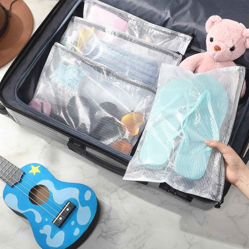 Zhehao Operation Christmas 250 Pcs Mesh Zipper Pouch Bags Bulk A4 13.19 x 9.45 Inch Zipper Pouch Waterproof Clear Pencil File Storage Bags Organizer for Teacher School Organization Supplies(Black)