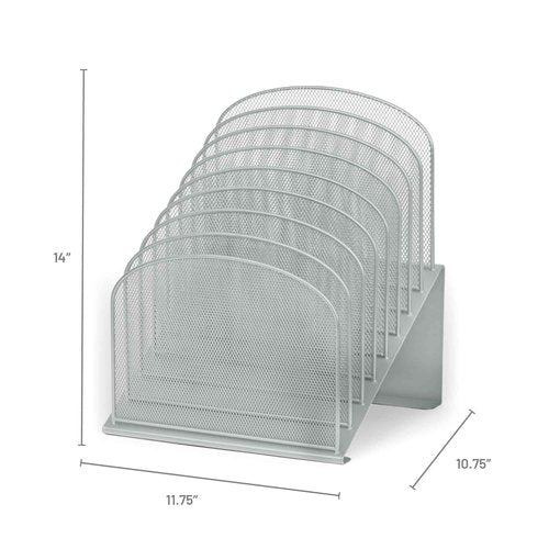 Safco Onyx 8-Tiered Desk Organizer, Vertical File Organizer for Home, Office, Classroom & More, Steel Mesh Construction, Silver