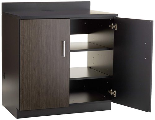 Safco Products 1702AN Modular Hospitality Breakroom Base Cabinet, 2 Doors/2 Adjustable Shelves, Asian Night Base/Black Top