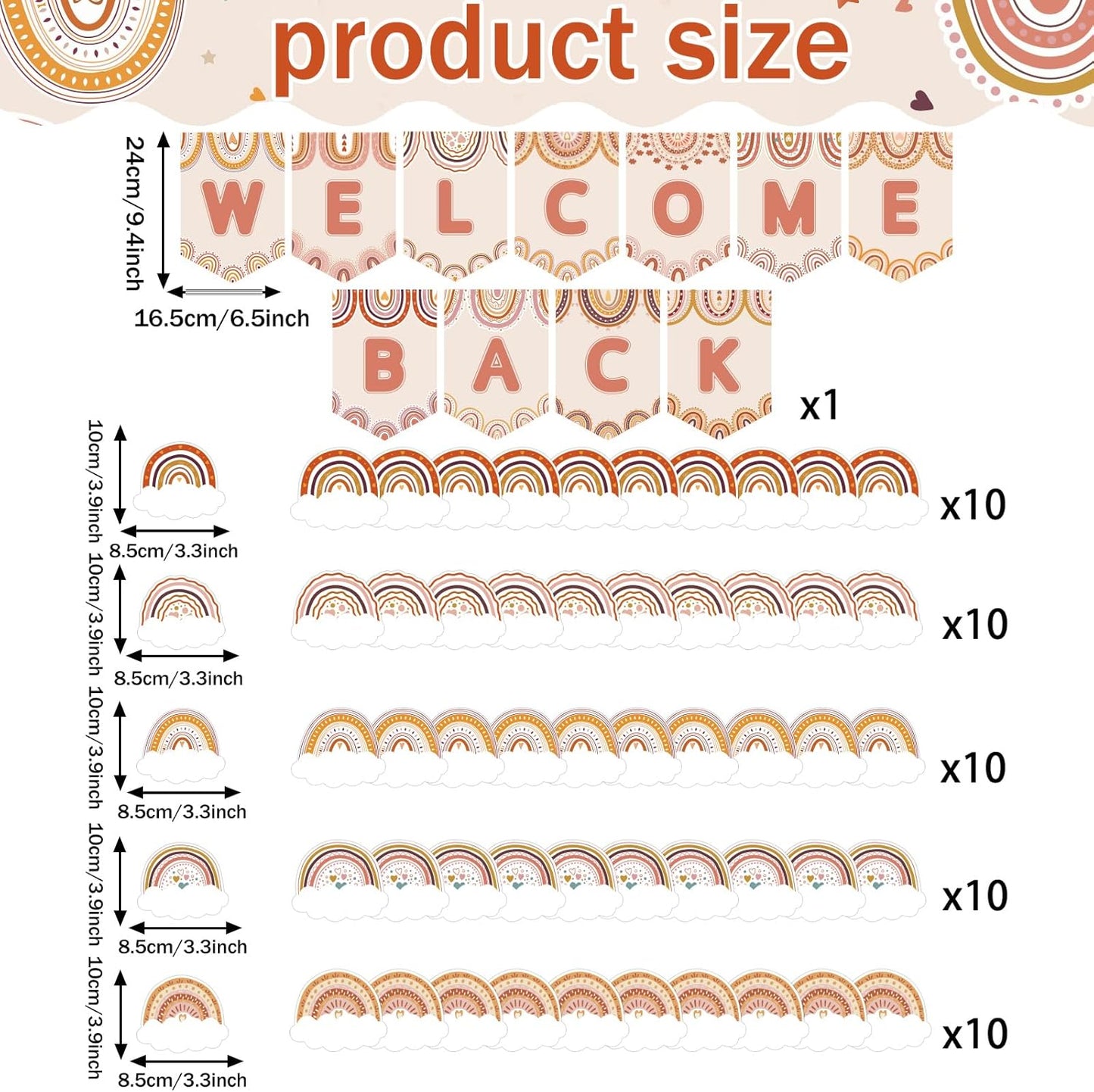 Boho Rainbow | Welcome Bulletin Board Decoration Set - Perfect for School & Classroom Use