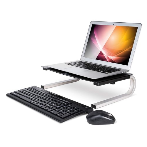 Allsop Redmond Monitor Stand, holds 40 lbs with keyboard storage space - Black (29248)