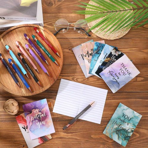 Kosiz 240 Pcs Employee Appreciation Gifts Bulk for Vet Tech Coworkers Bulk Inspirational Small Notebooks with Thank You Pens for Women Boss Medical Assistant Customer Service Staff Office Supplies