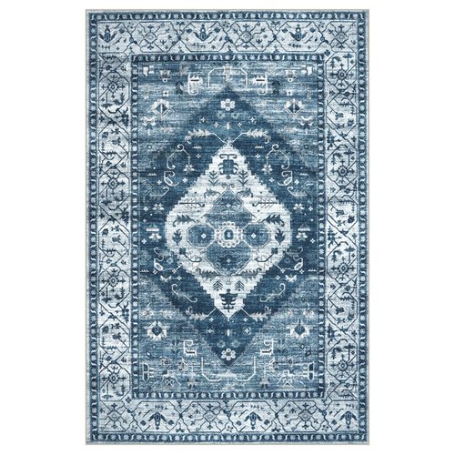 Anidaroel 5x7 Chair Mat for Hardwood Floor, Desk Mat for Chair, Office Floor Mat, Anti-Slip Rolling Chair Mat for Hardwood, Low Pile Carpet Protector Floor Mat, Blue