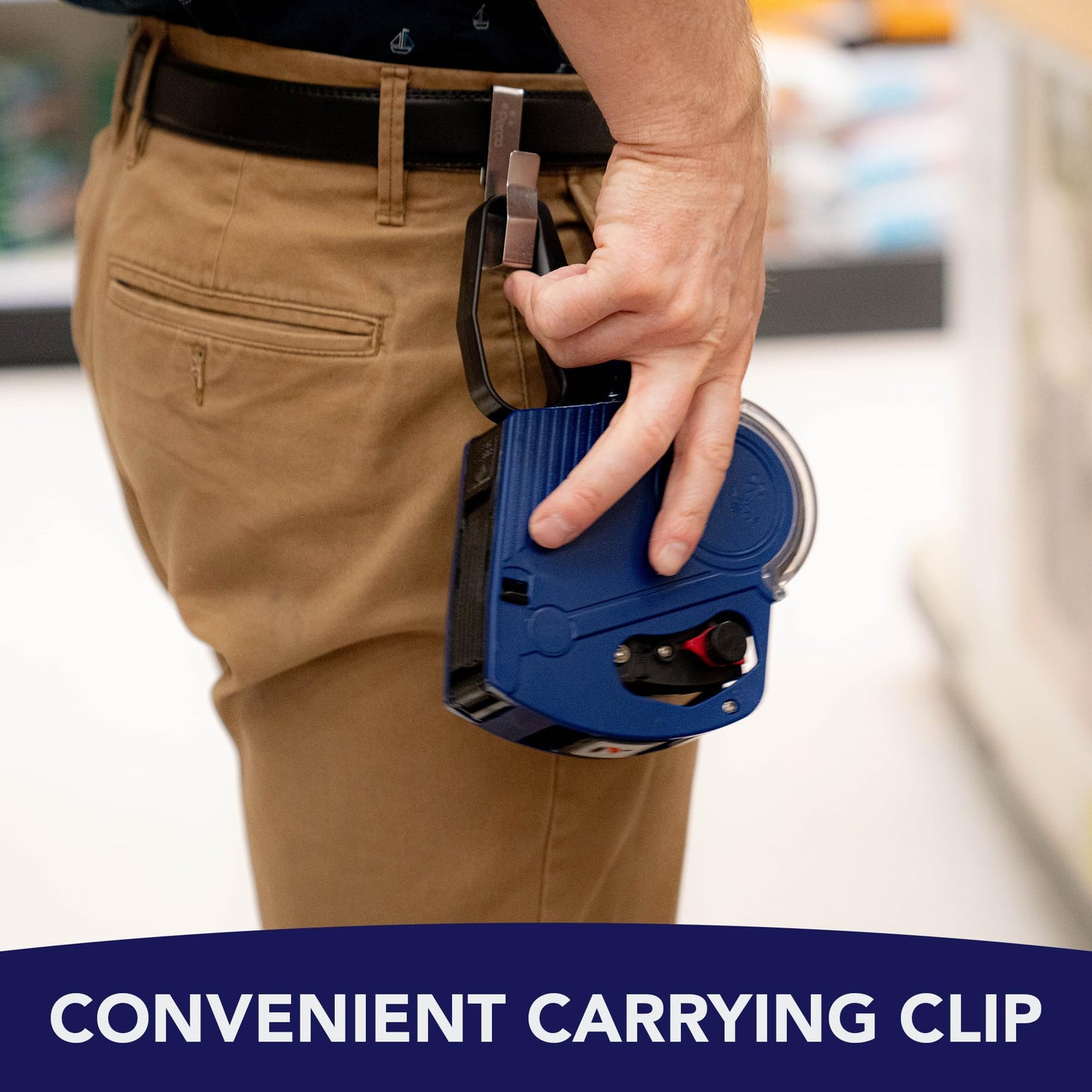 Perco Lite 1-Line Price Gun Kit for Retail – Includes 5 White Label Rolls, Gun Clip & Ink Rollers