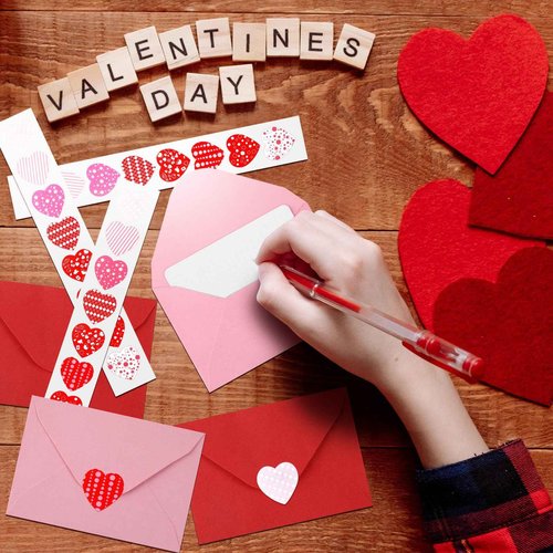 400 Set Mini Patriotic Greeting Cards with Envelopes Stickers July 4th Memorial Day Red White Blue Small Greeting Cards Bulk Blank Note for Independence Veterans Day Supplies(Red,pink)