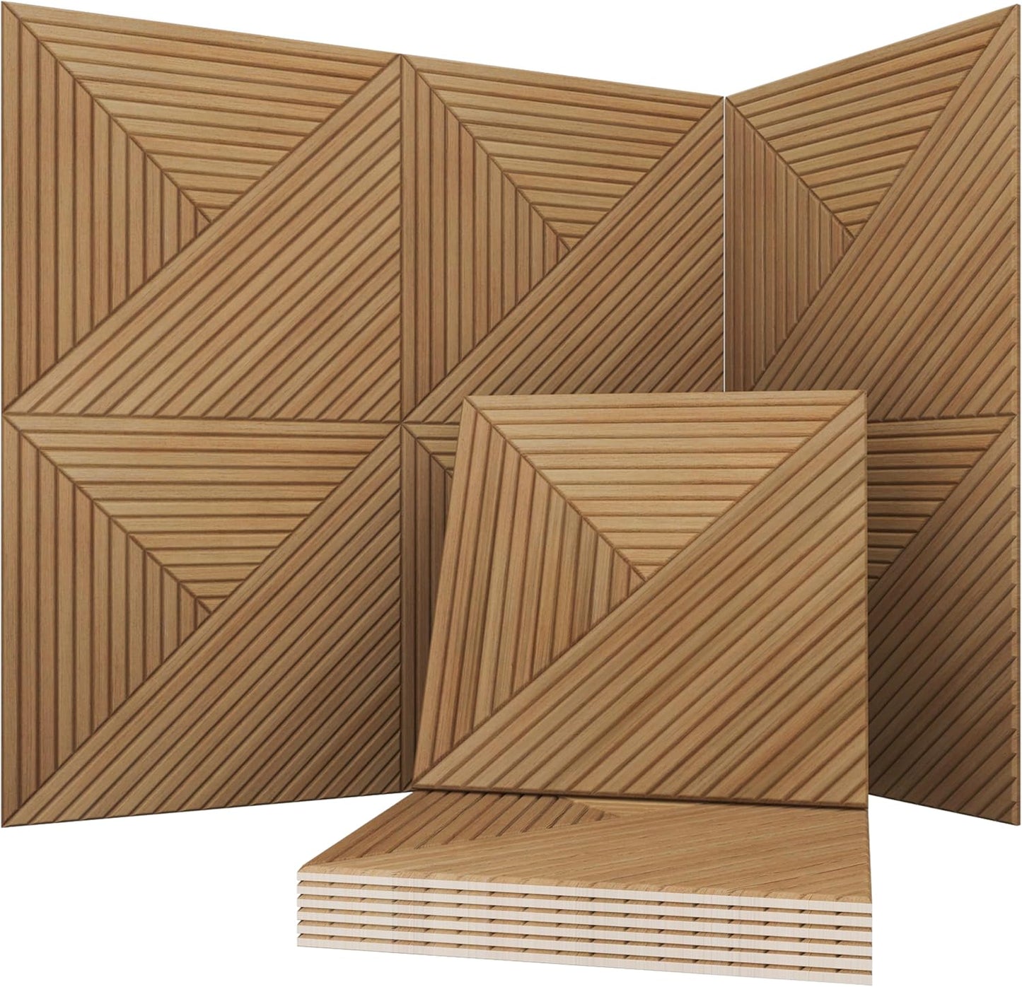 Soon Global Acoustical Wall Panels - 6-Piece Decorative Sound Absorbing Art | 23.62" x 23.62" Arcadian Vortex