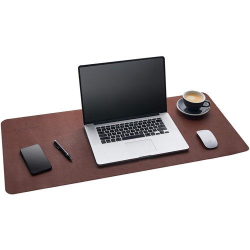 Gallaway Leather Desk Mat - Desk Pad 91.5 x 43 cm - XXL Mouse Mat - Non-Slip Desk Cover - Desk Accessories (Dark Brown)