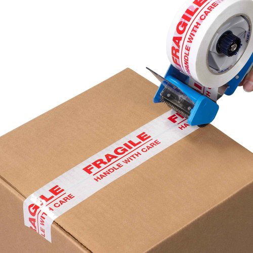 Aviditi Tape Logic 2 Inch x 110 Yard 2.2 Mil Red/White, Heavy Duty Packing Tape, "Stop If Seal is Broken" 6 Pack, Perfect for Packing, Shipping, Moving, Home and Office