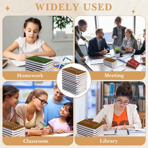 48 Pcs/24 Set Employee Appreciation Gifts Christian Gifts Bulk, A6 Spiral Notebook Journal Lined Notepad with Sticky Note Ballpoint Pen for Women Men Birthday Business Office Church Supplies(Vivid)