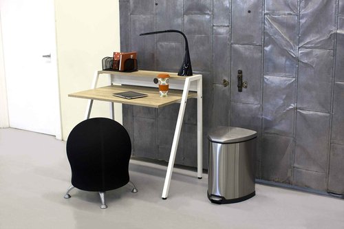 Safco Ellipse Step On Plastic Trash Can with Foot Pedal, 3 Gallon Garbage Can for Kitchen, Bedroom, Office, Hands Free, Stainless Steel