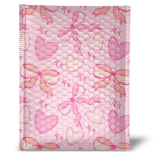 6x9 Designer Bubble Poly Mailer 50 Pack Heavy Duty Waterproof Self Seal Shipping Bags for Small Business Large Mailing Envelopes Bulk Tear Resistant Padded Pink Coquette Bubble Mailer