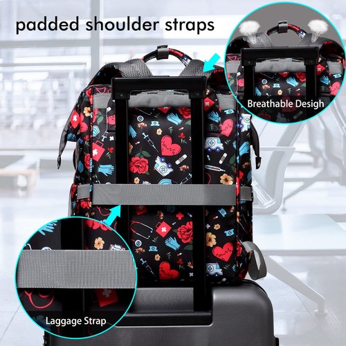 Gatycallaty Large Backpack Purse for Women - 10.6"L x 7.6"W x 16.4"H, 20L Capacity, 2 Compartments and 12 Pockets, Holds up to 15.6" Laptop