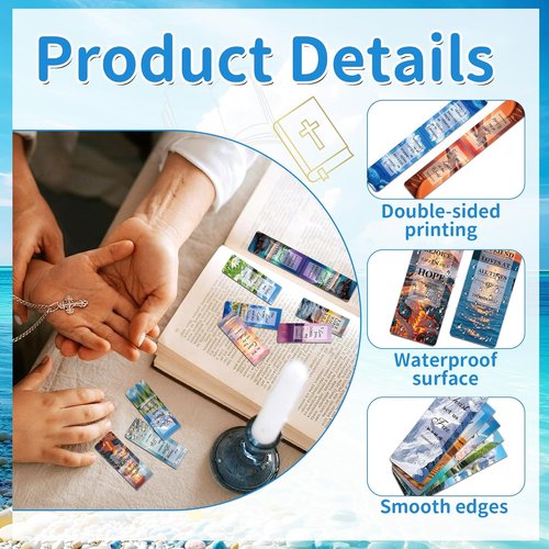Skiennix 96-Pack Magnetic Bookmarks | Inspirational Christian Bookmarks for Reading & Gifts - Scenery Design