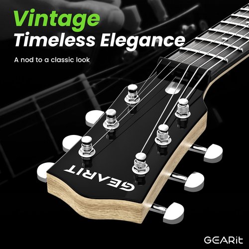 GEARit GI-155 Valley Series, 39" Electric Guitar Set w/Amplifier, H-H Pickups with Coil Split, All-Inclusive Starter Kit with Tuner, Gig Bag, and Guitar Strap, Cable, Picks, Strings - Tobacco Burst