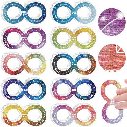 Crtiin 80 Pcs Anxiety Sensory Stickers - Inspirational Quotes for Mental Health Relief | Textured Adhesive Tape