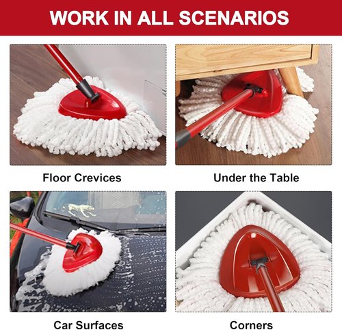 O-Cedar Mop Heads Replacement - 4 Pack Microfiber Refills for Easy Wring Spin System