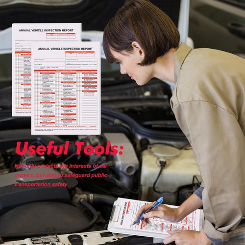 50 Pack Annual Vehicle Inspection Report Form Detailed Driver's Vehicle Inspection Report 8.5"*11.4" Dot Vehicle Inspection Forms 3-Ply Carbonless 25 Sets of Forms Per DVIR Book for Truckers