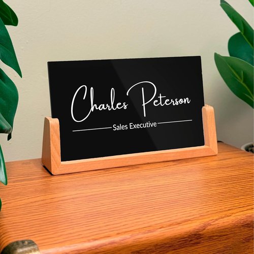 Regine Switzerland Personalized Desk Name Plate - Custom LED Office Gift for Coworkers & Managers