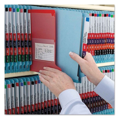Smead End Tab Classification Folder, Legal, Straight, 2 Dividers, Blue, 10 per Box (29781)